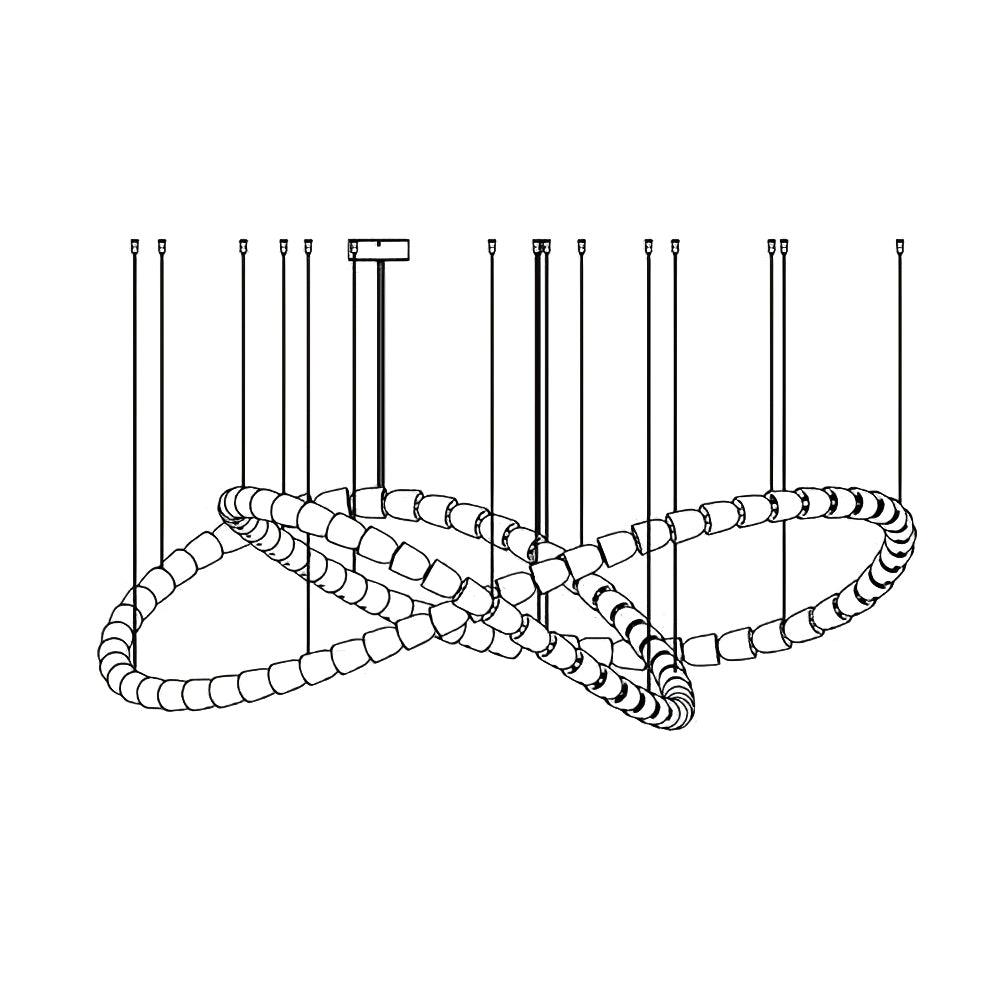 Nexus candelabru din cristal, cromat