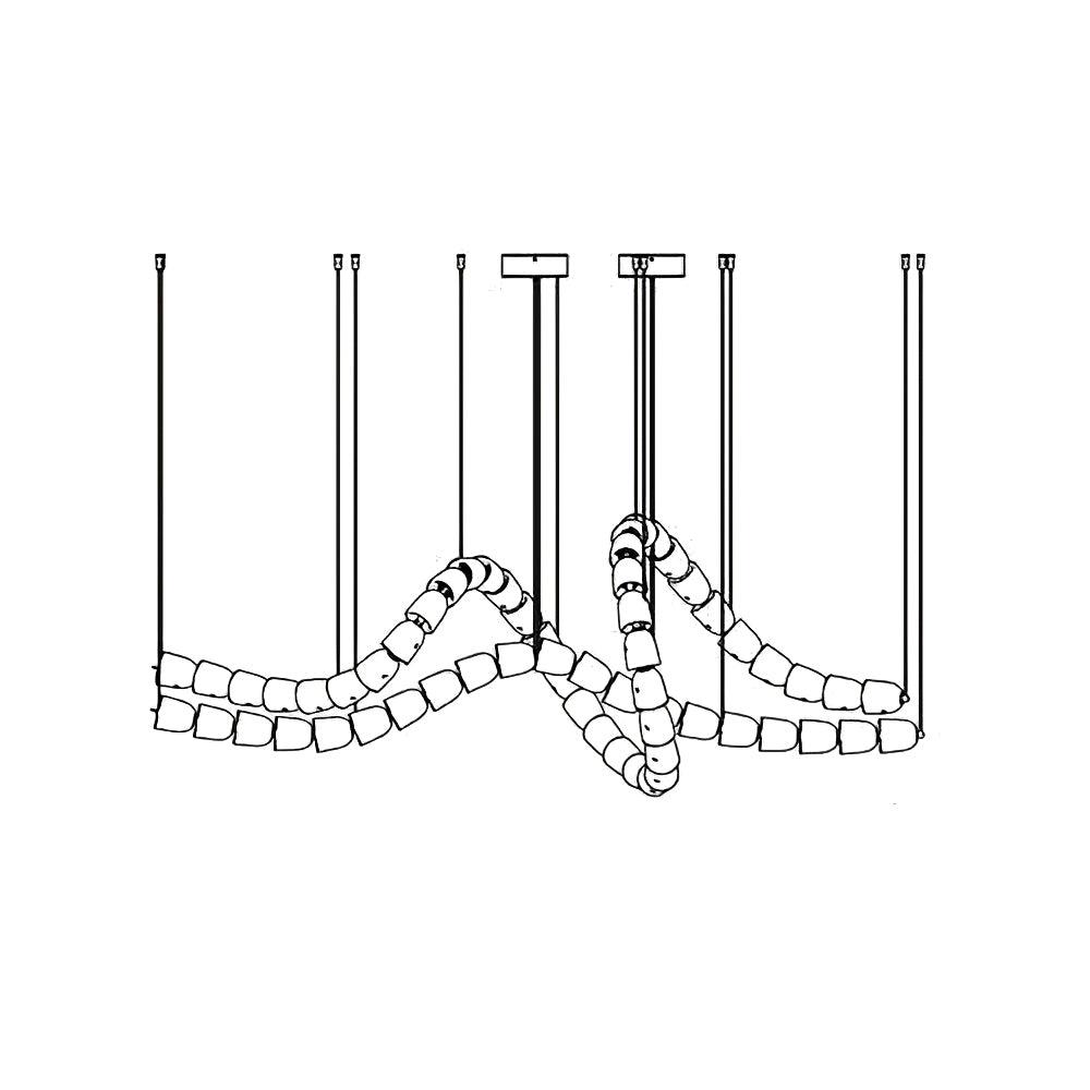 Nexus candelabru din cristal, cromat