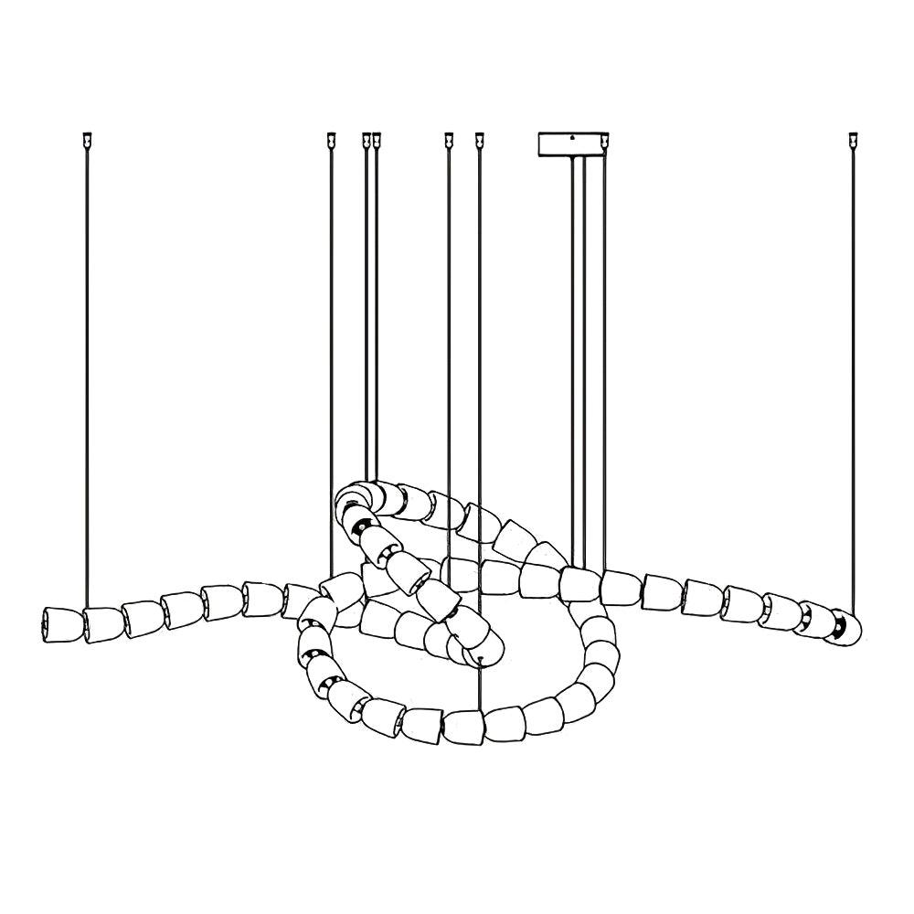 Nexus candelabru din cristal, cromat