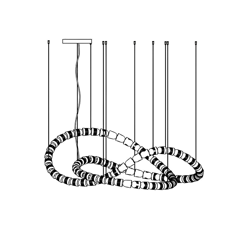 Nexus candelabru din cristal, cromat