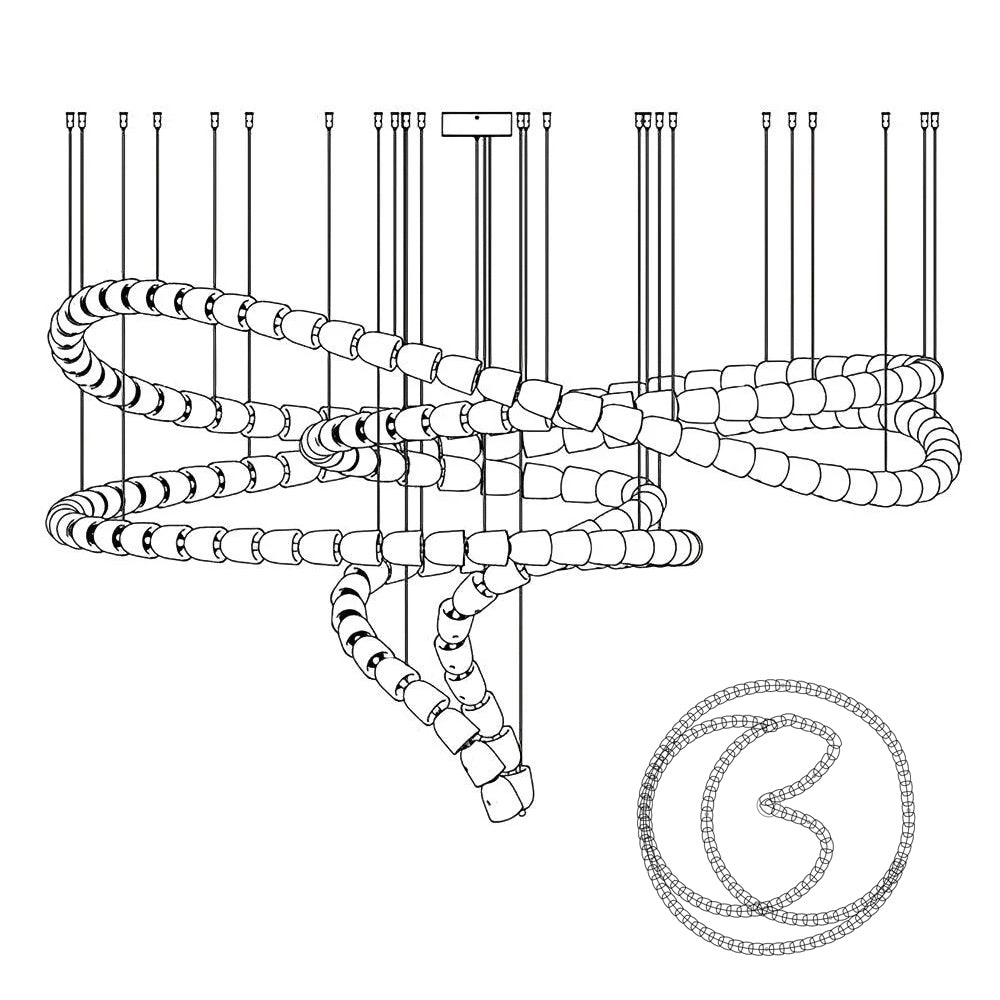 Nexus candelabru din cristal, cromat