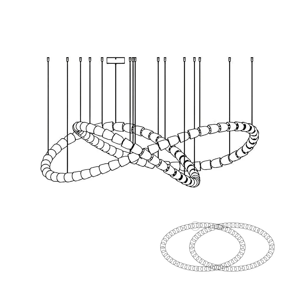 Nexus candelabru din cristal, cromat