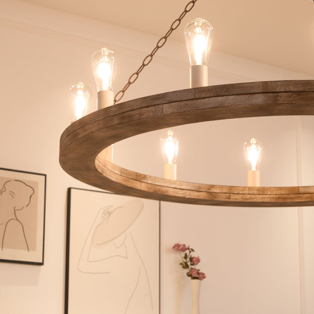 Rinorena candelabru din lemn