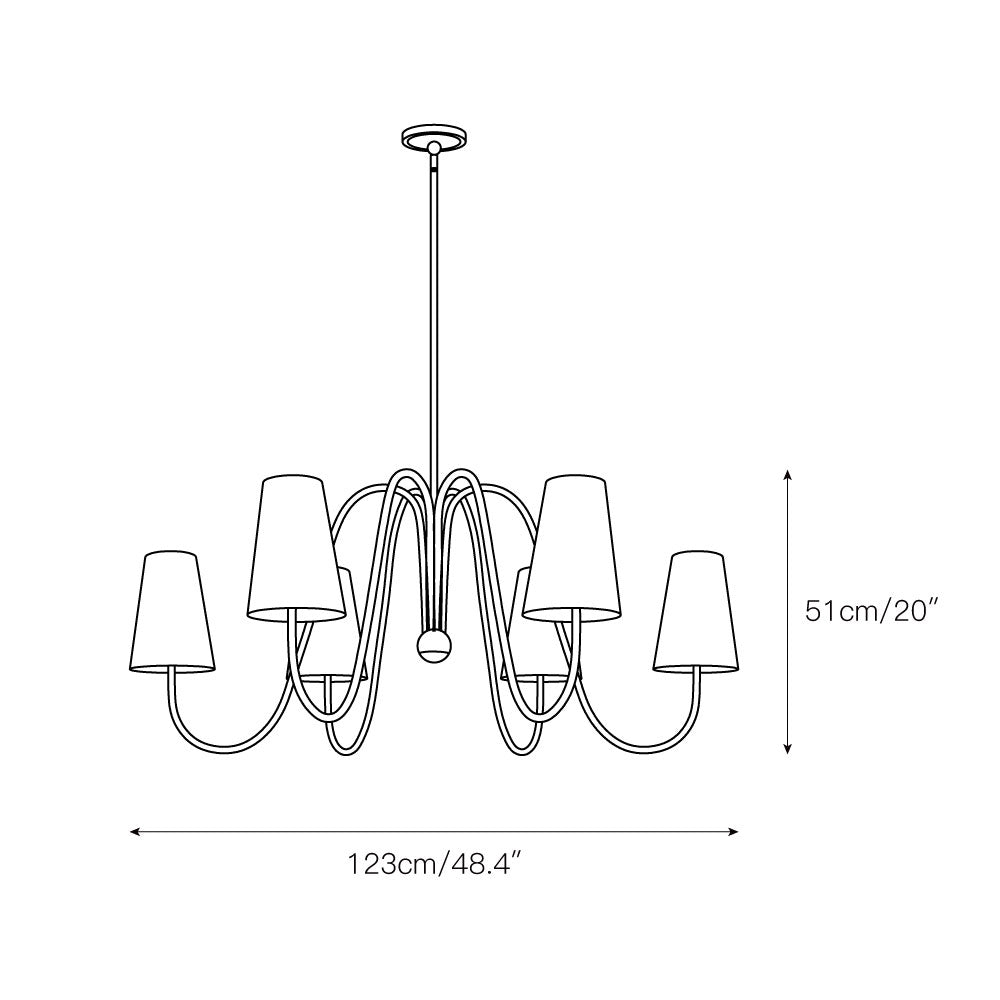 Fioorora candelabru cu abajur textil