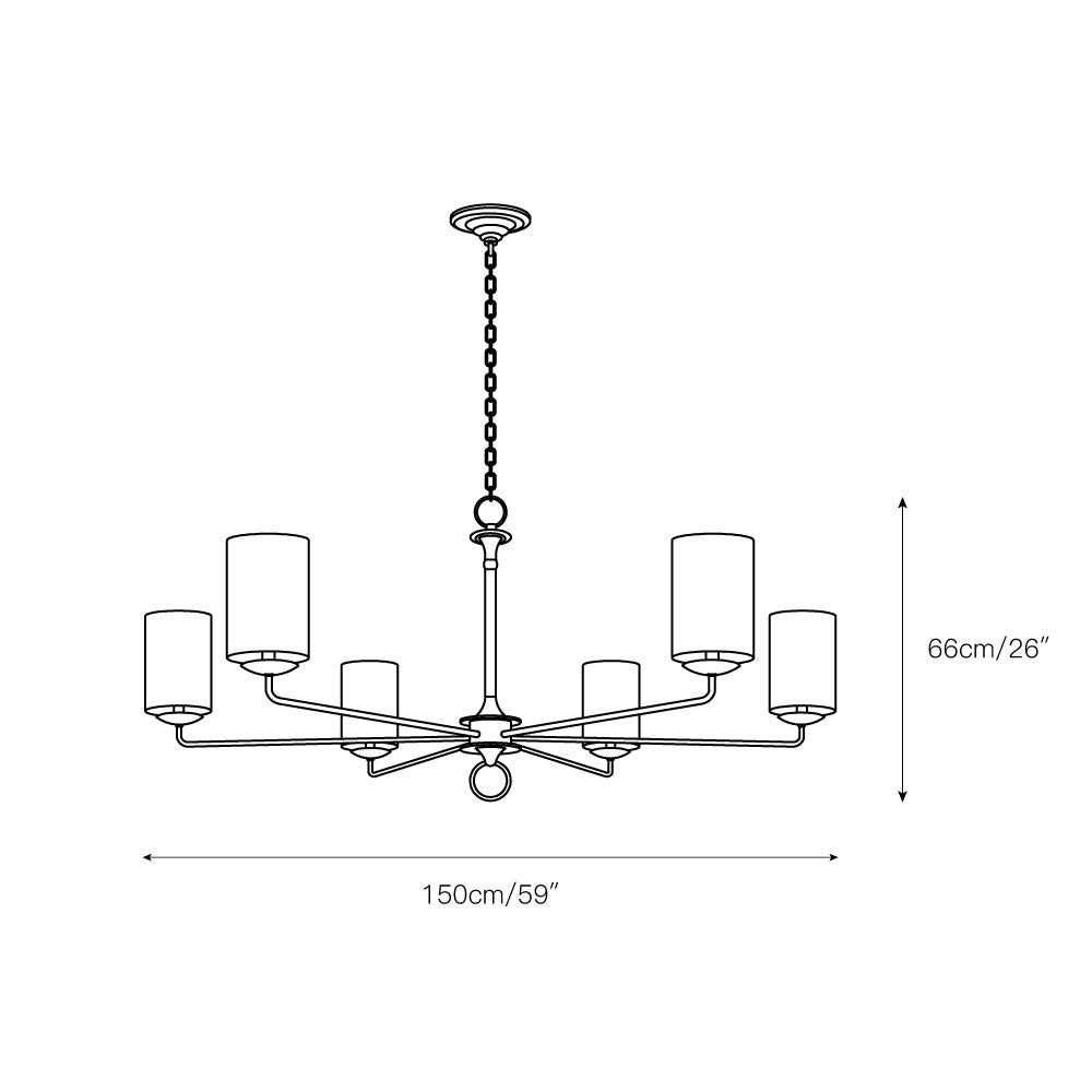 Fioivian candelabru cu abajur textil