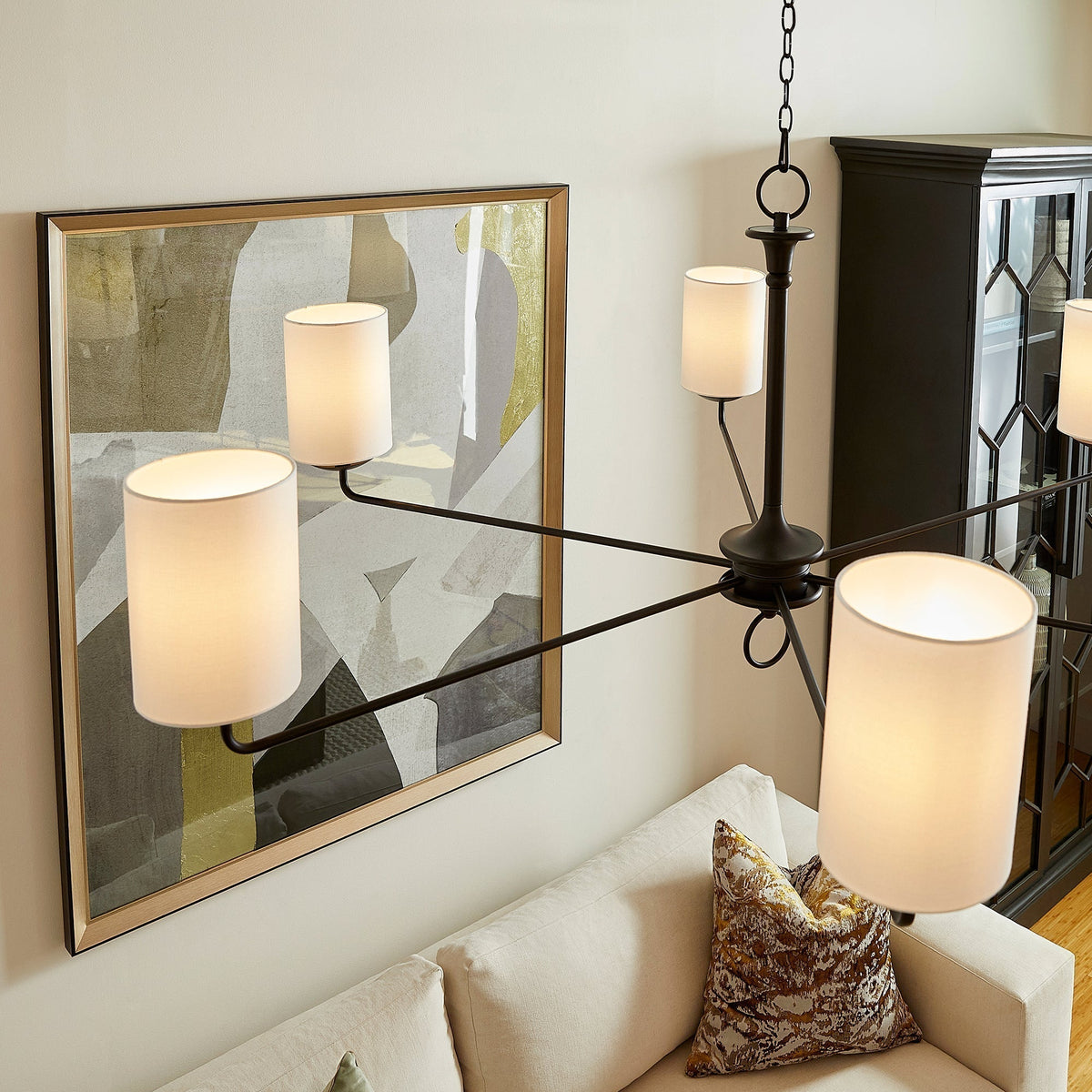 Fioivian candelabru cu abajur textil