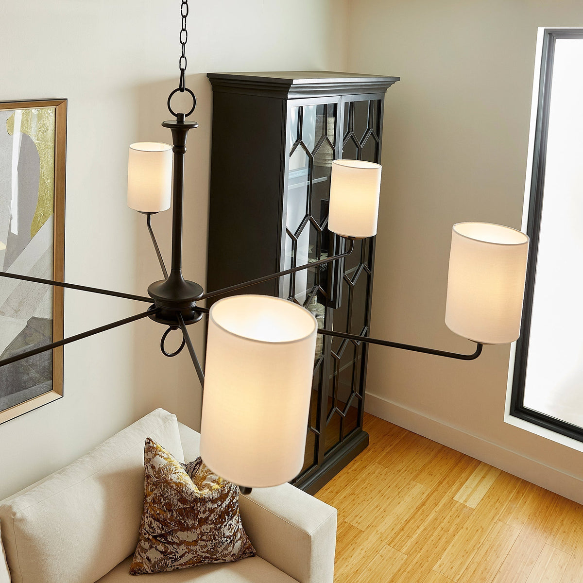 Fioivian candelabru cu abajur textil