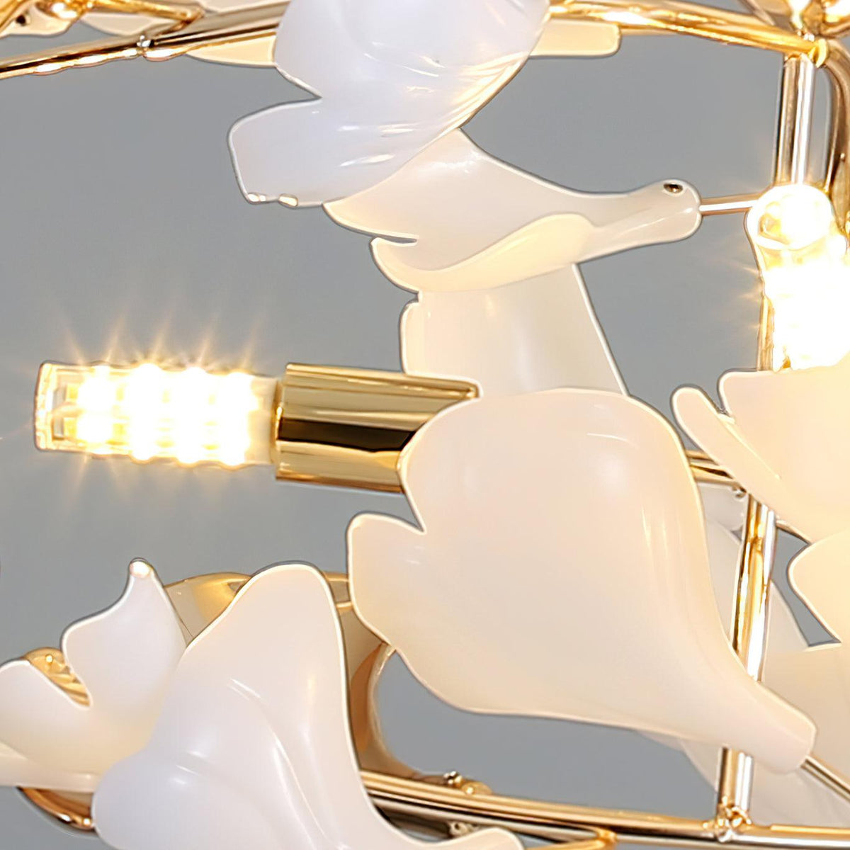 Quiven candelabru  Gingko Leaf din ceramică aurie elegant
