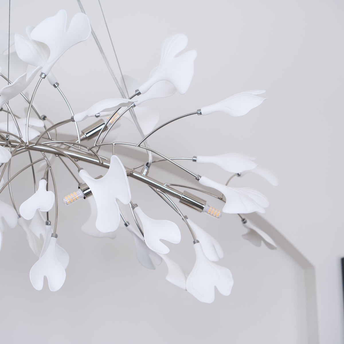Arux Gingko candelabru Art Deco cu frunze îndreptate în jos