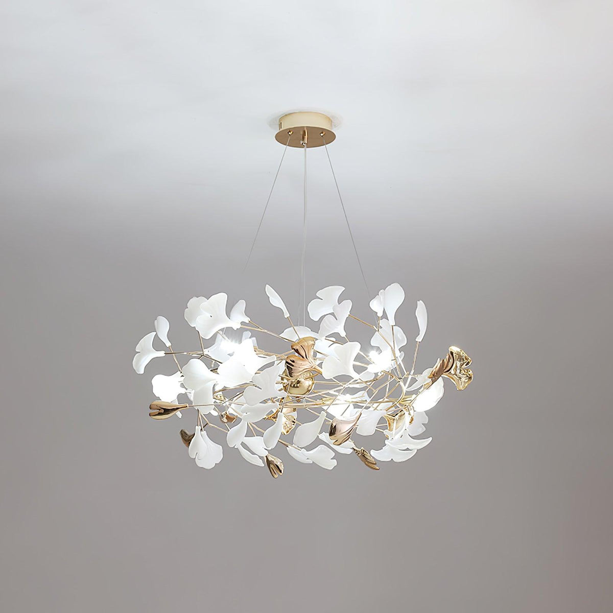 Quiven candelabru  Gingko Leaf din ceramică aurie elegant