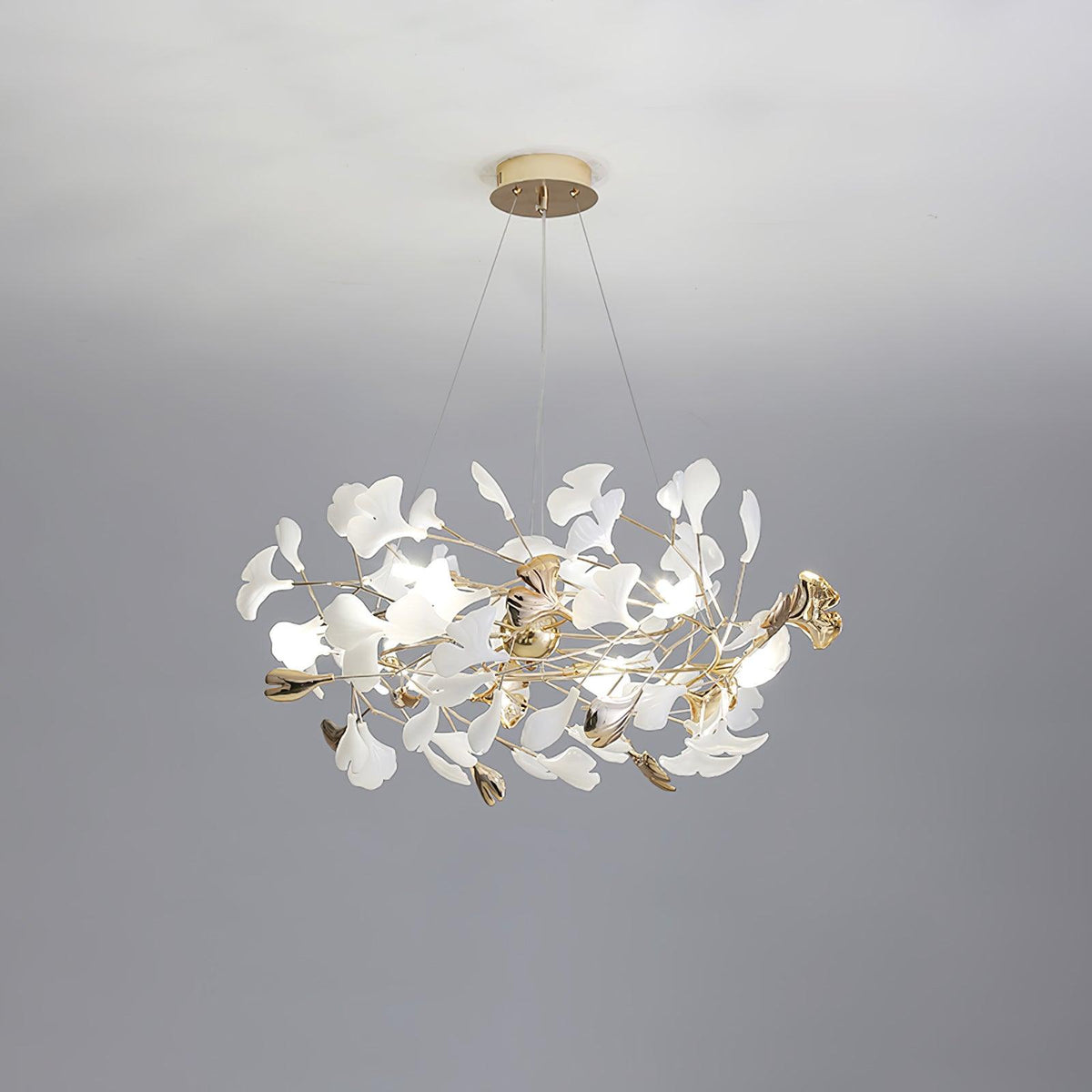 Quiven candelabru  Gingko Leaf din ceramică aurie elegant