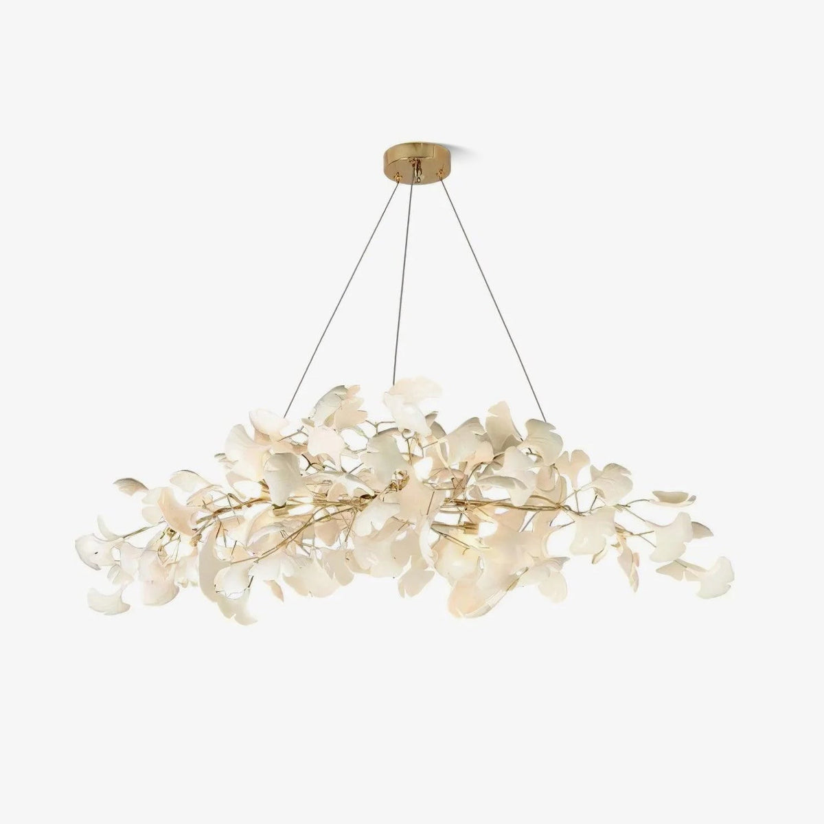 Arux Gingko candelabru Art Deco cu frunze îndreptate în jos