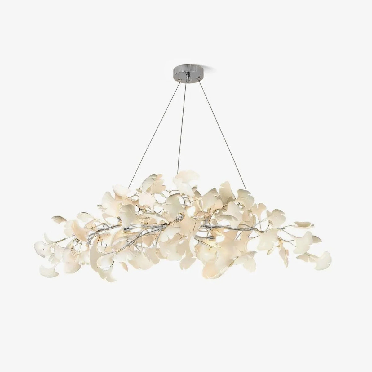Arux Gingko candelabru Art Deco cu frunze îndreptate în jos