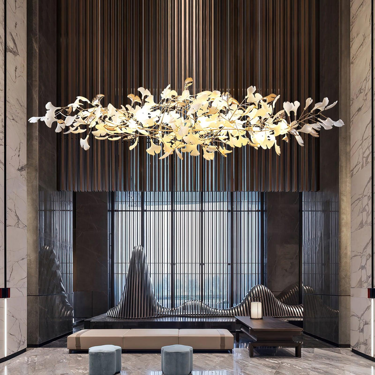 Sovell candelabru Postmodern de lux Ginkgo Cloud Ceramics
