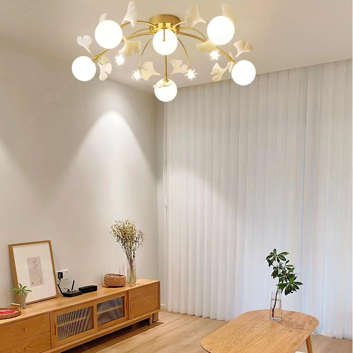 Olivia plafonieră aplicată în stil nordic multi glob metal/ceramic alb/auriu