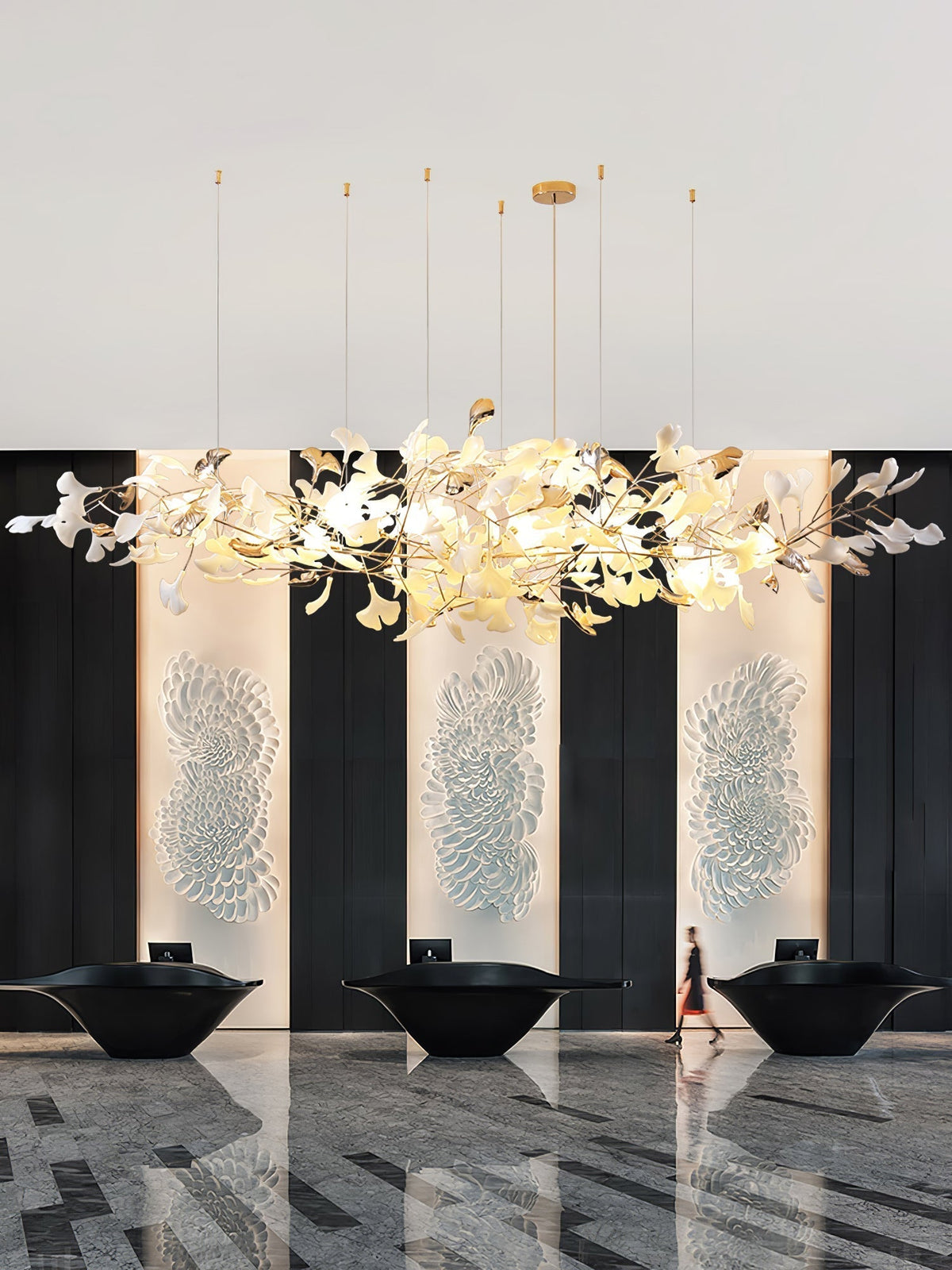 Sovell candelabru Postmodern de lux Ginkgo Cloud Ceramics
