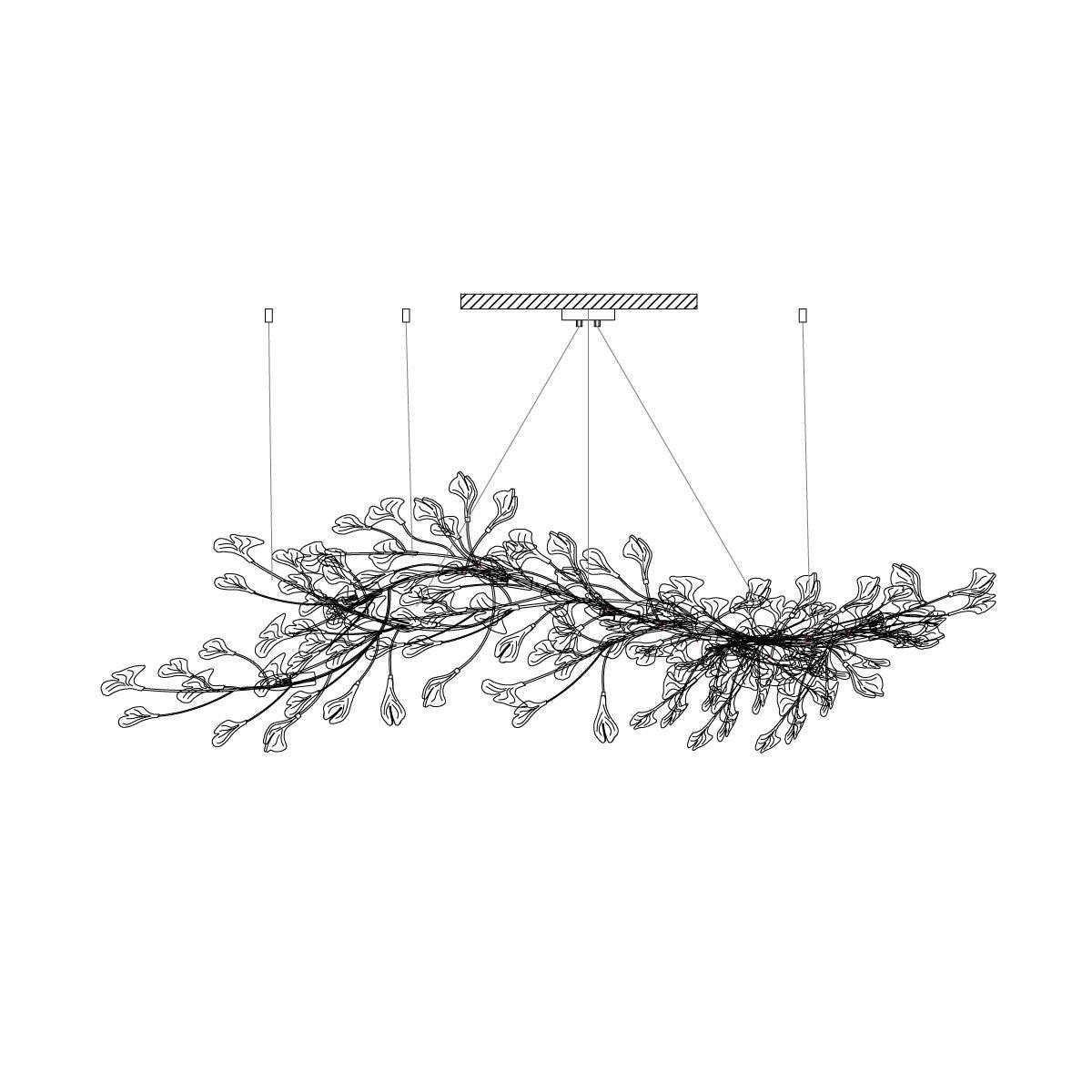 Calix candelabru cu abajur din ceramică în formă de frunză Gingko și finisaj alb aur, în stil modern