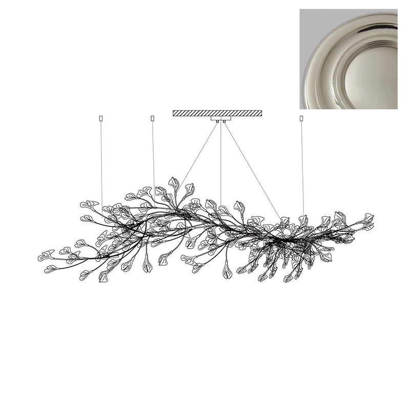 Calix candelabru cu abajur din ceramică în formă de frunză Gingko și finisaj alb aur, în stil modern