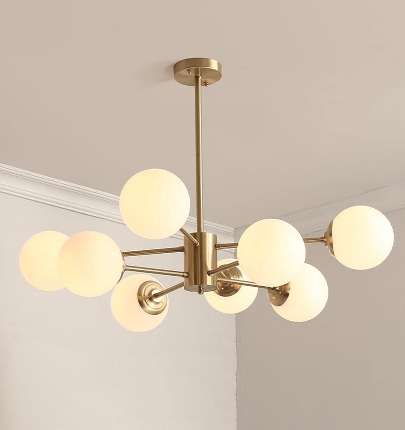 Eshlen candelabru din alamă și sticlă opal