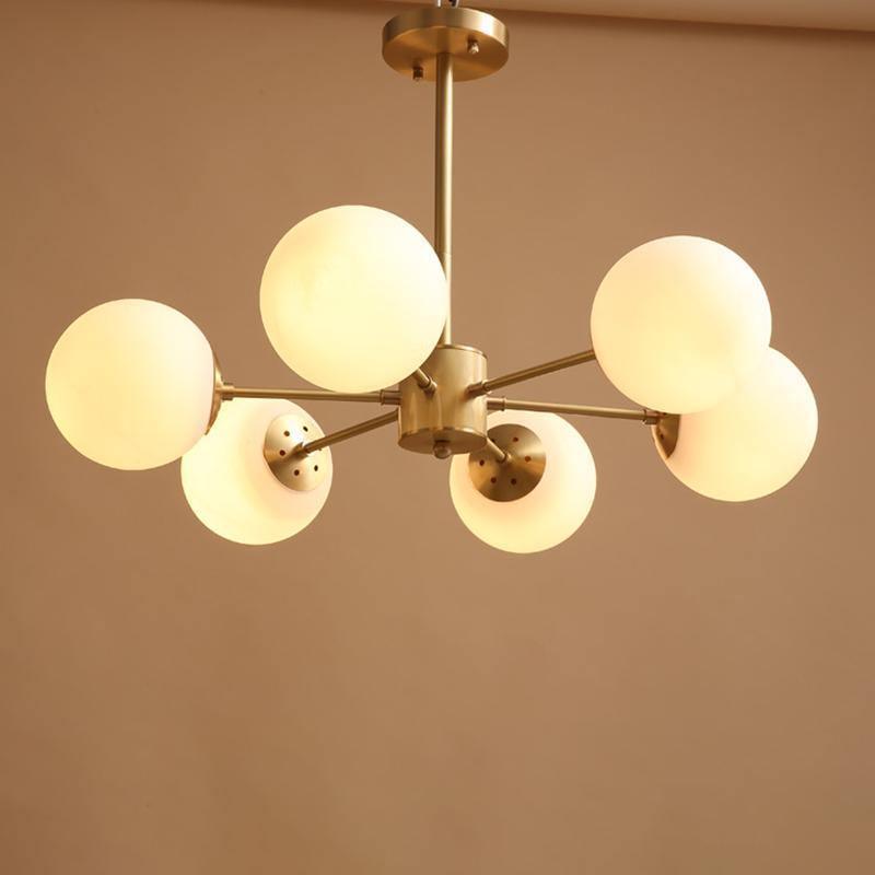 Eshlen candelabru din alamă și sticlă opal