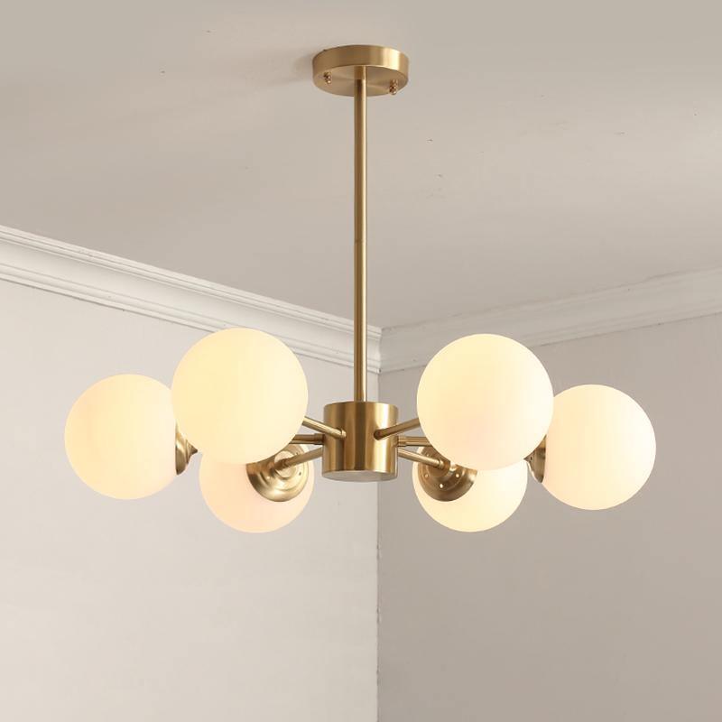 Eshlen candelabru din alamă și sticlă opal