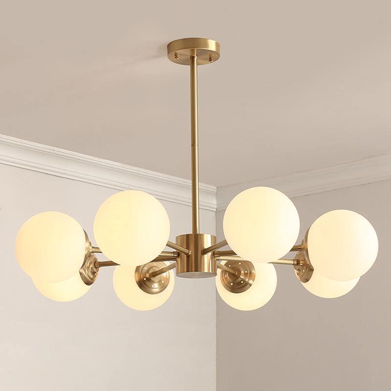 Eshlen candelabru din alamă și sticlă opal