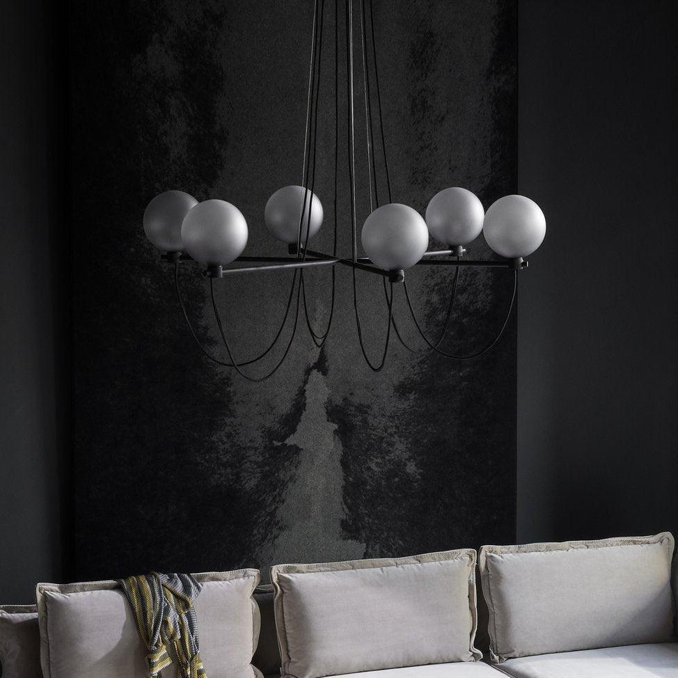 Valentina candelabru modern Nordic din sticlă Sferică, Fum Gri/Albastru