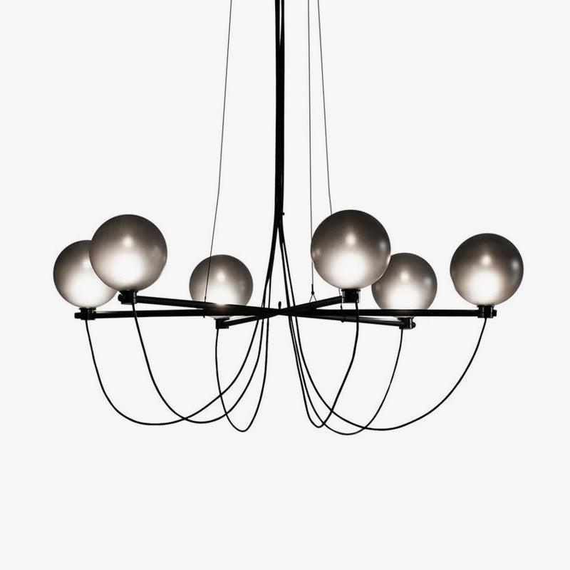 Valentina candelabru modern Nordic din sticlă Sferică, Fum Gri/Albastru