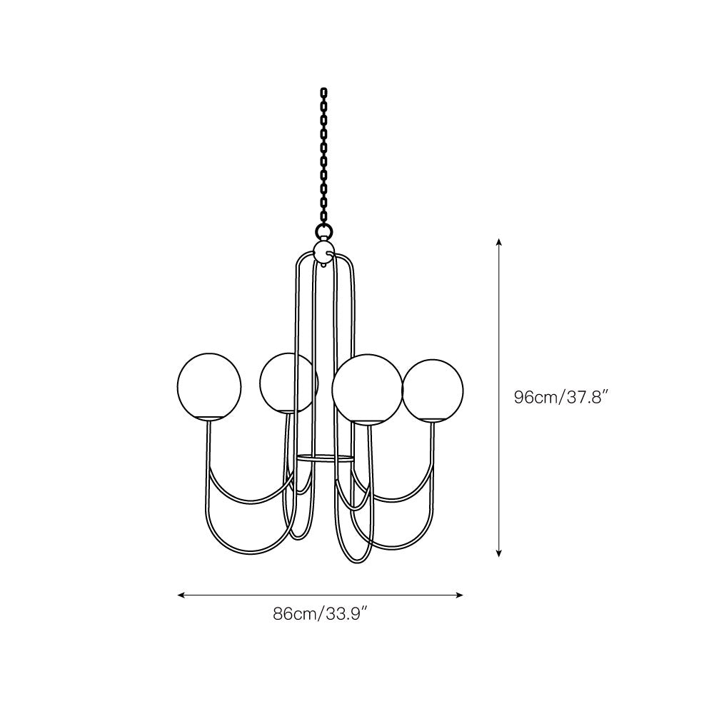 Mjolkuvyi candelabru modern, minimalist din sticlă din metal