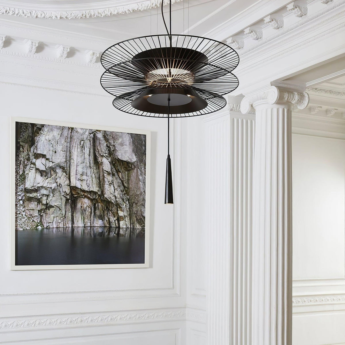 Candelabru Sculptural cu Cadru din Sârmă Stratificată, Centru de Atenție modern Bold