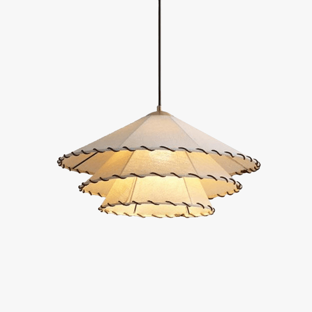 Ritta lampă suspendată decorativă LED Boho din textil galben pentru cameră de dormit sau restaurant