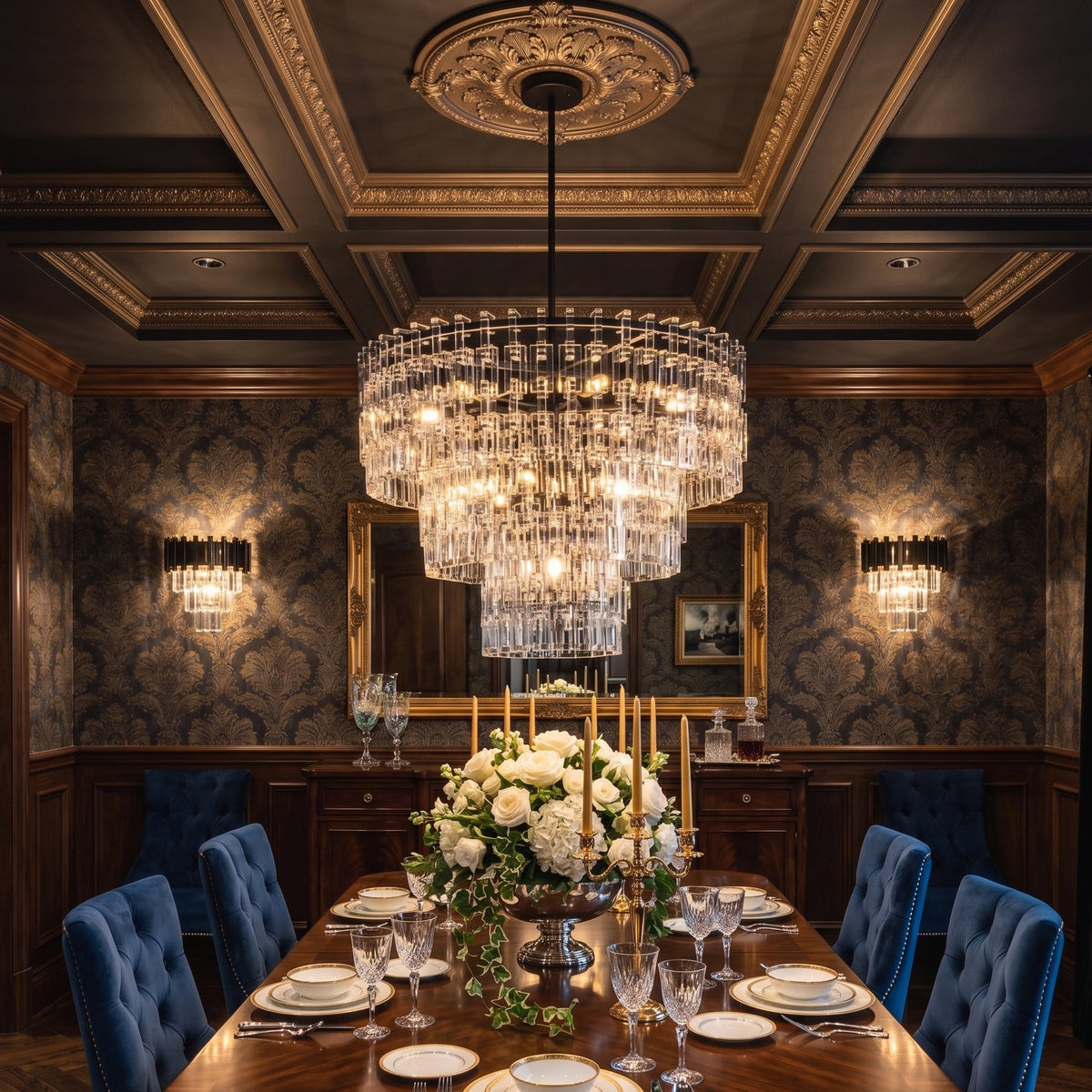 Elyelira candelabru din cristal, geometric