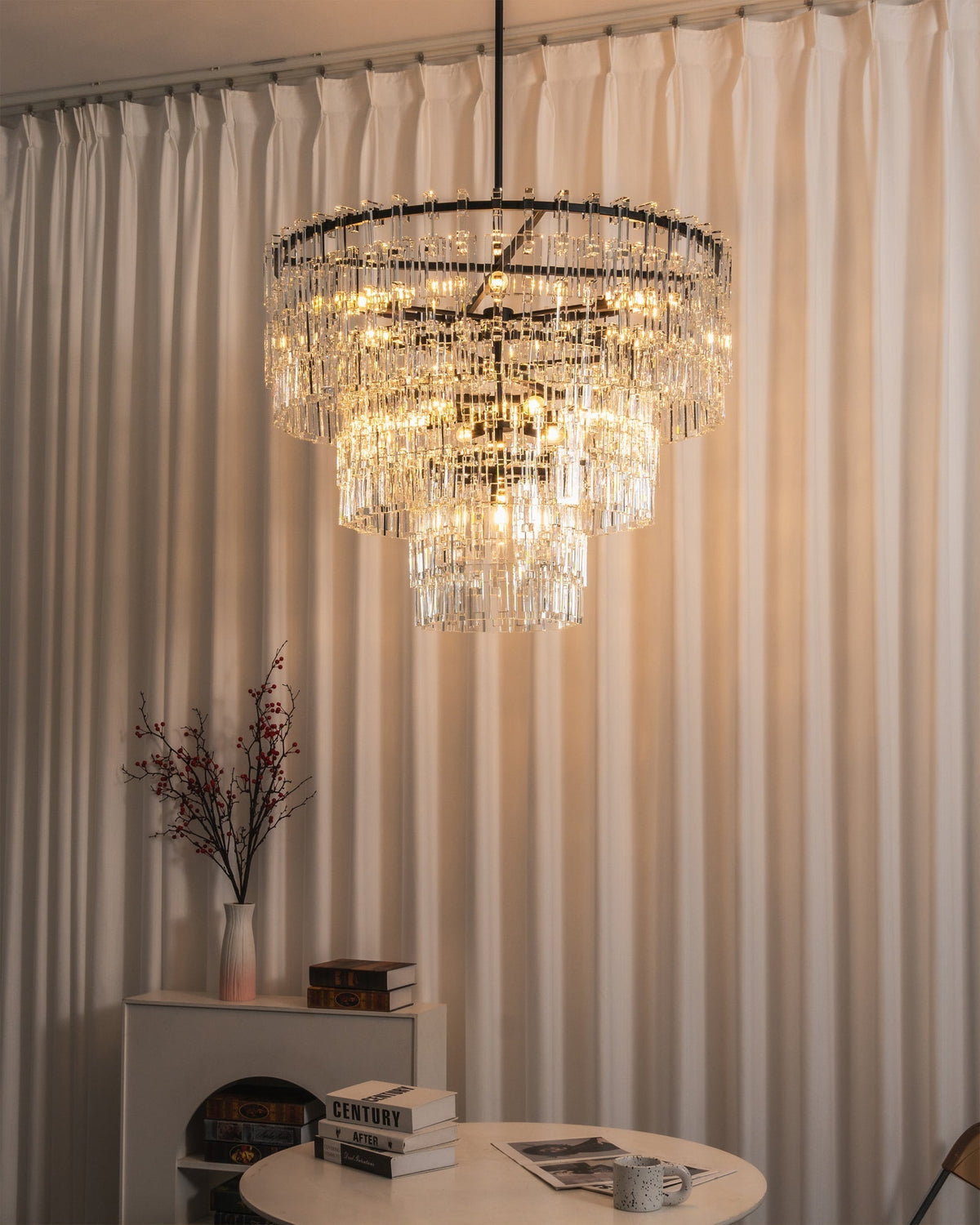 Elyelira candelabru din cristal, geometric