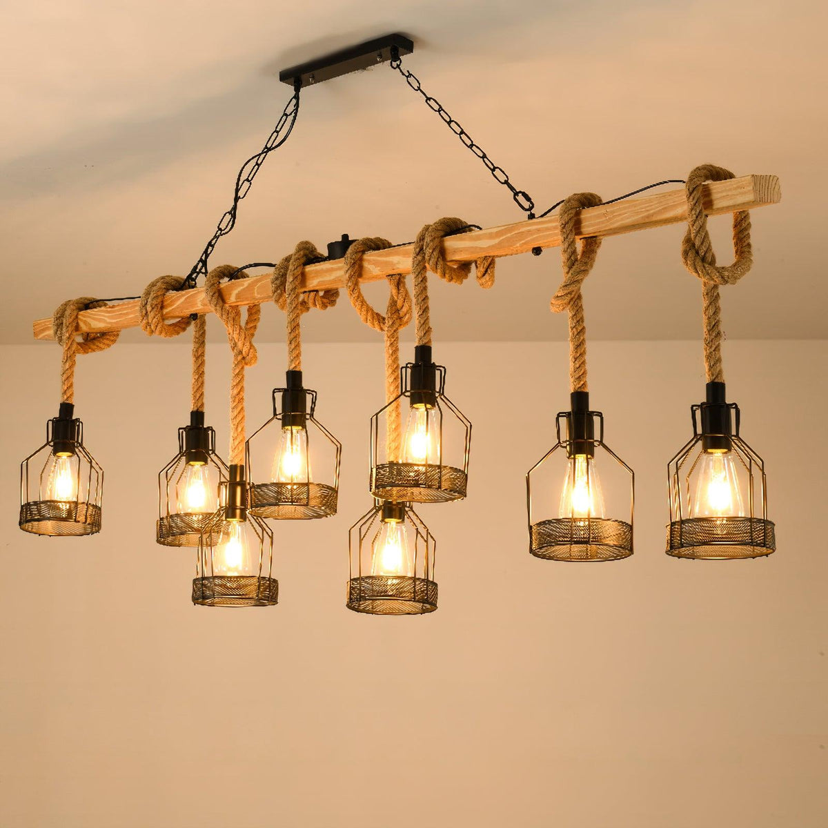 Quoro candelabru industrial cu Sfoară din Cânepă