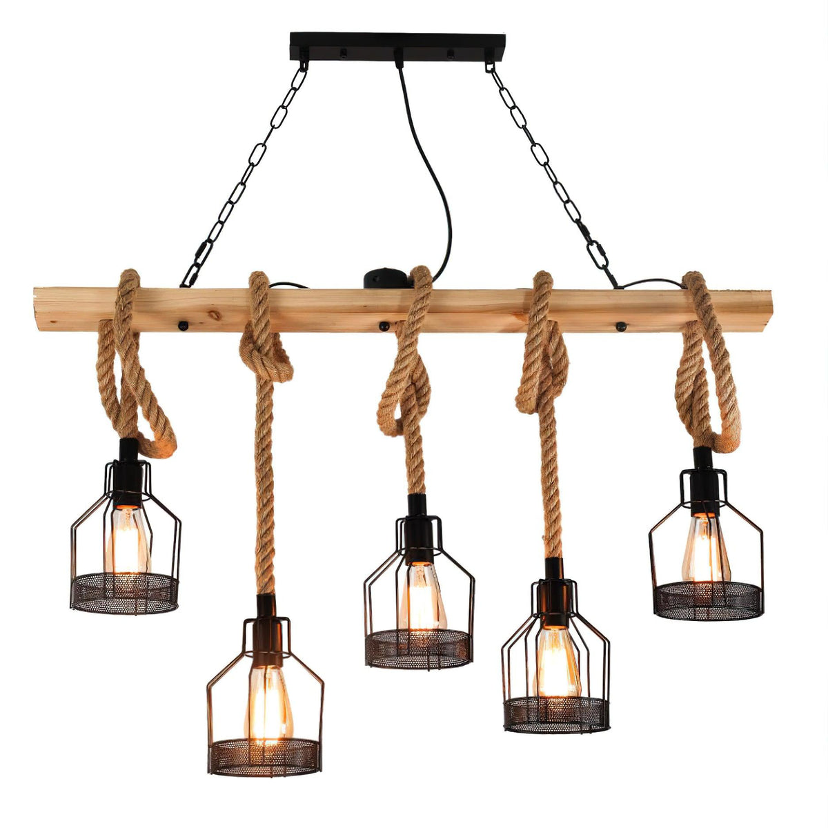 Quoro candelabru industrial cu Sfoară din Cânepă