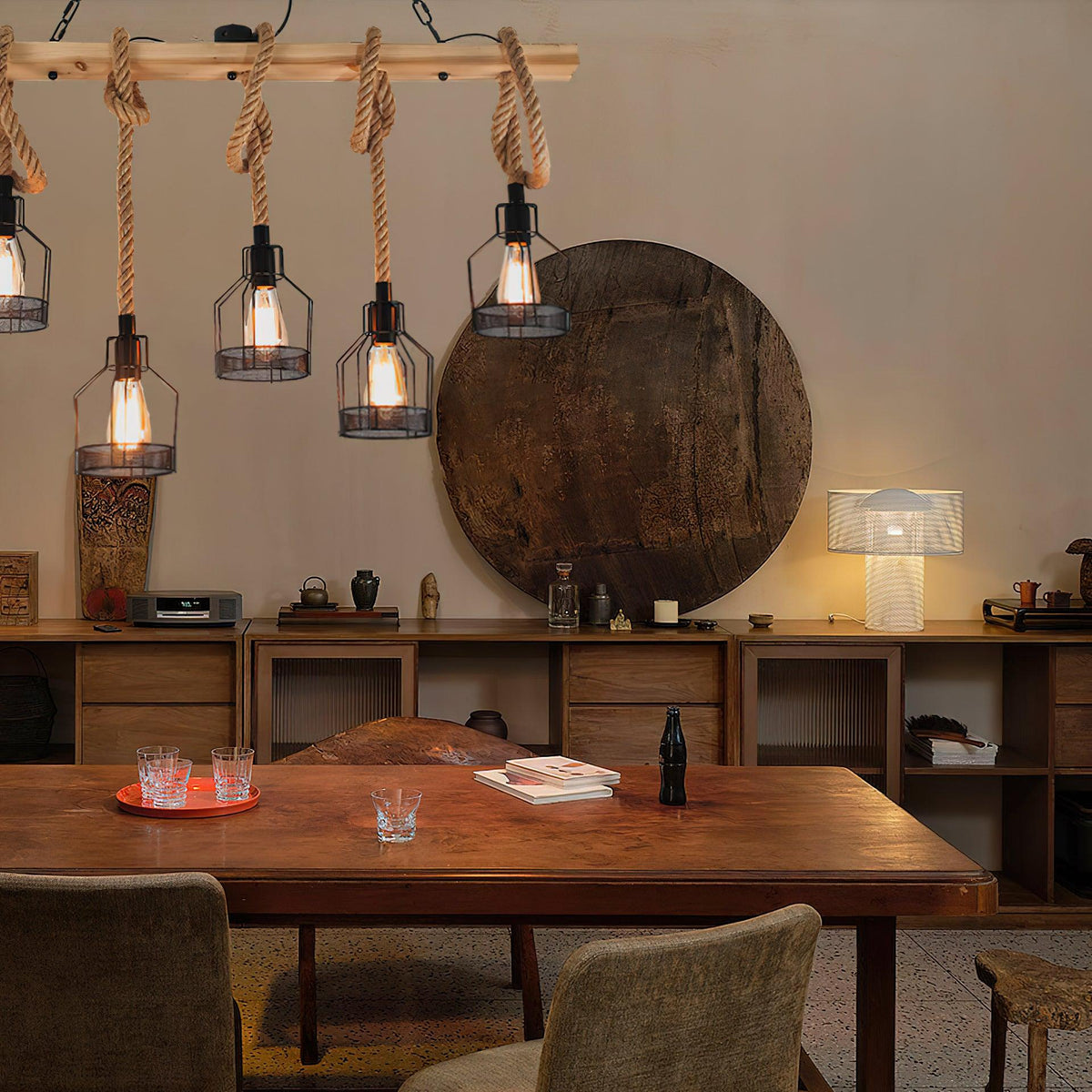 Quoro candelabru industrial cu Sfoară din Cânepă
