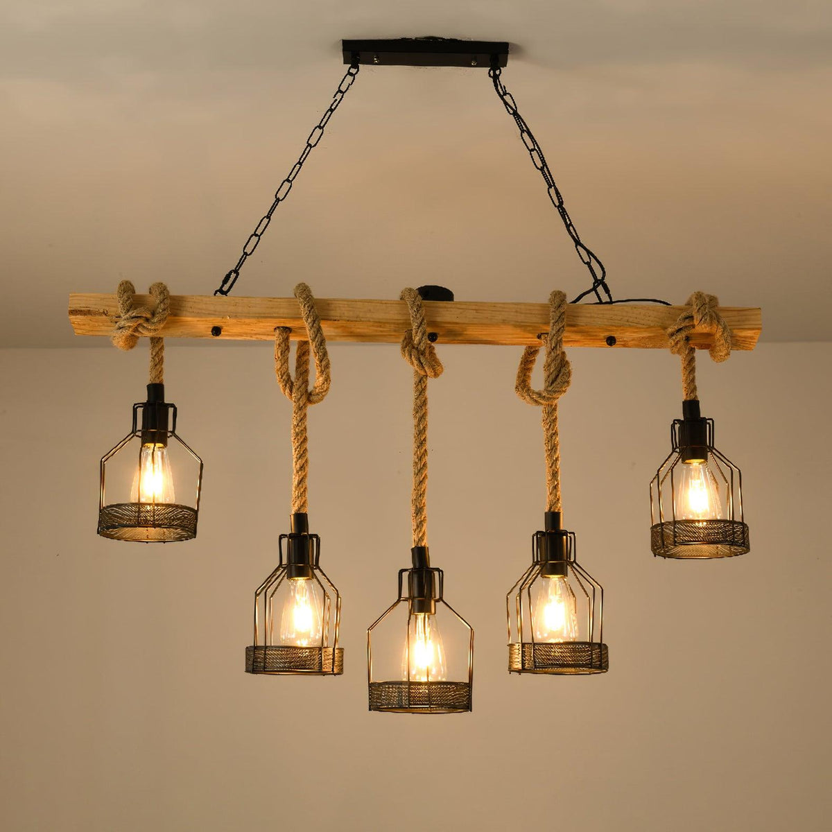 Quoro candelabru industrial cu Sfoară din Cânepă