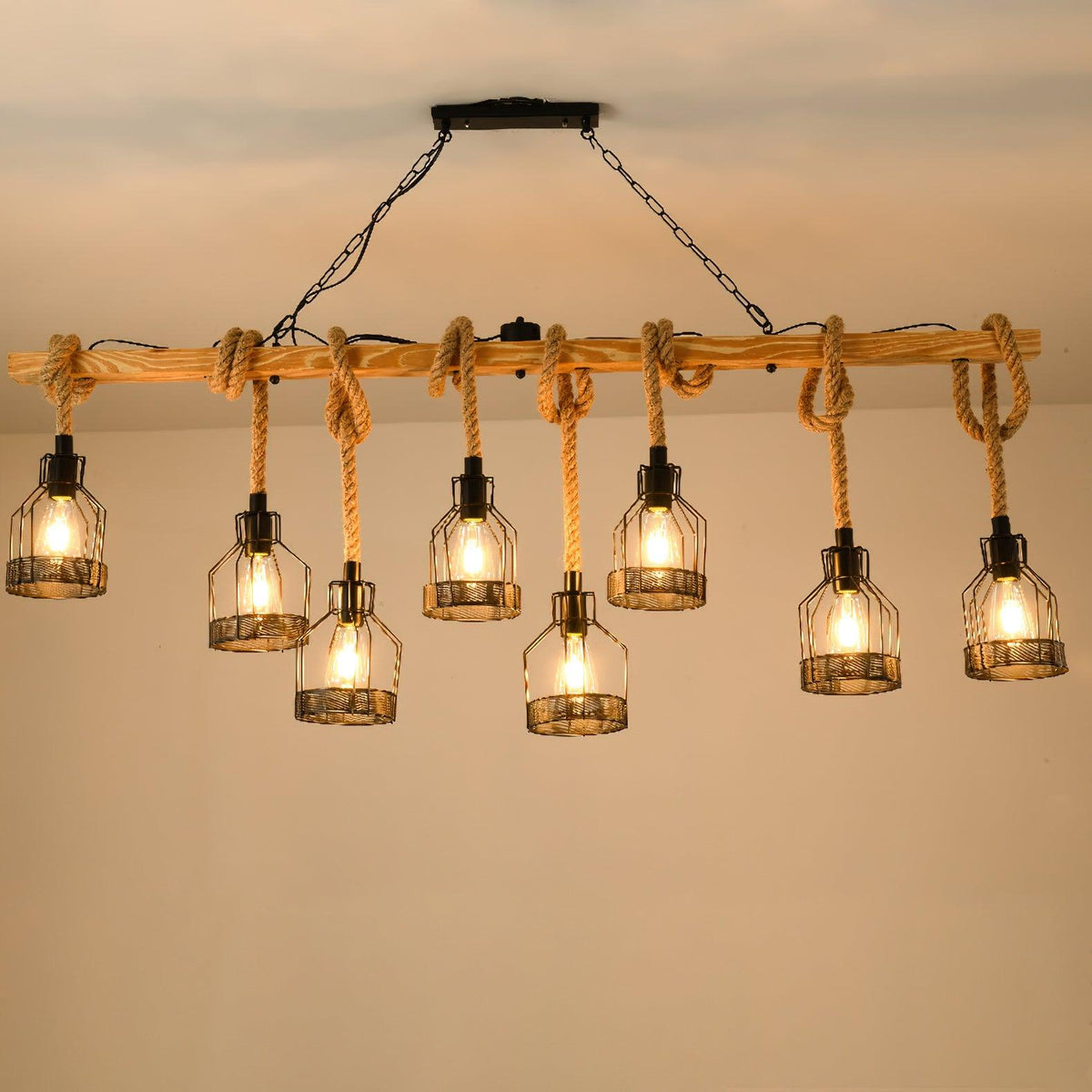 Quoro candelabru industrial cu Sfoară din Cânepă