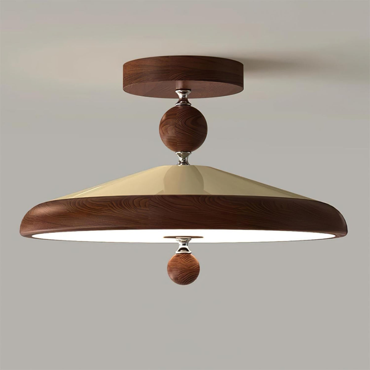 Sorvian plafonieră cu Cadru din lemn Rotund Stil Midcentury