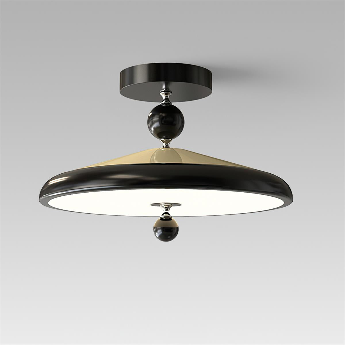 Sorvian plafonieră cu Cadru din lemn Rotund Stil Midcentury