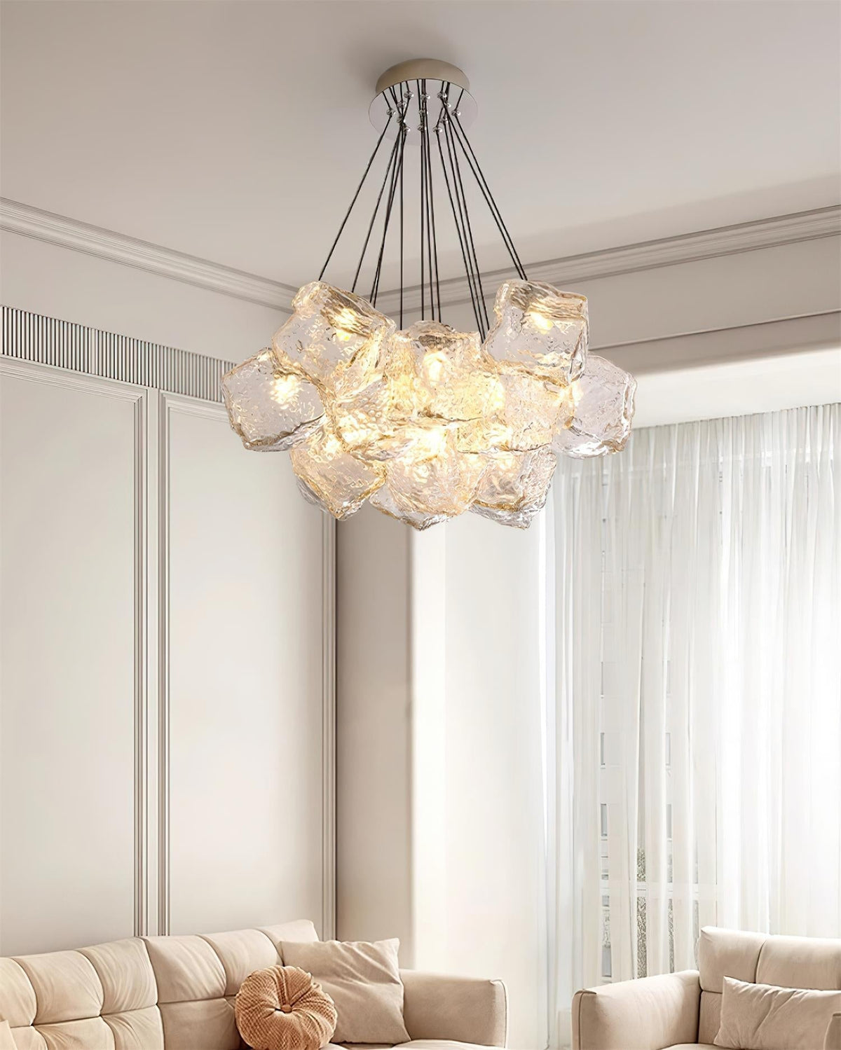 Pebine Clustered candelabru din sticlă