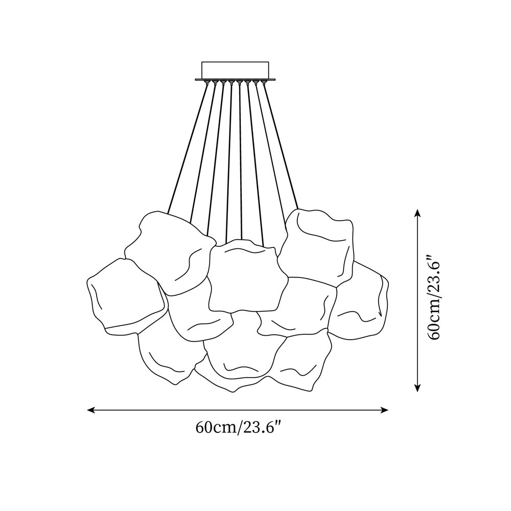 Pebine Clustered candelabru din sticlă