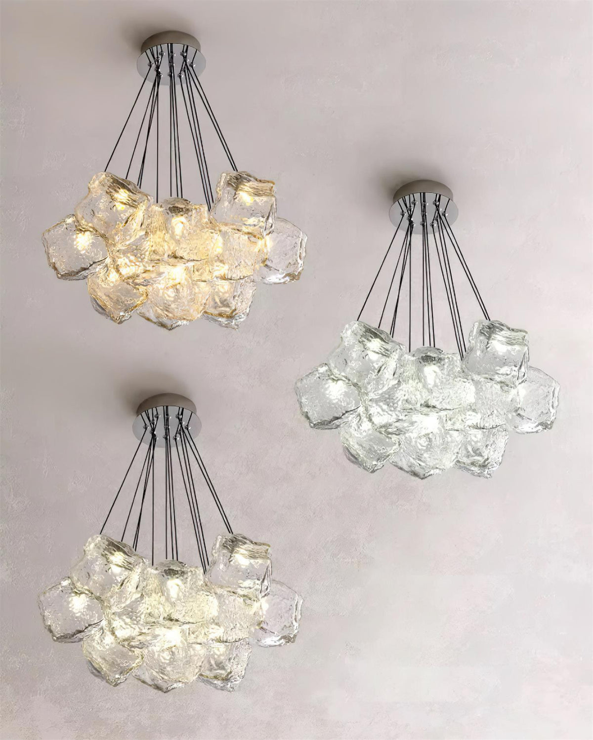 Pebine Clustered candelabru din sticlă