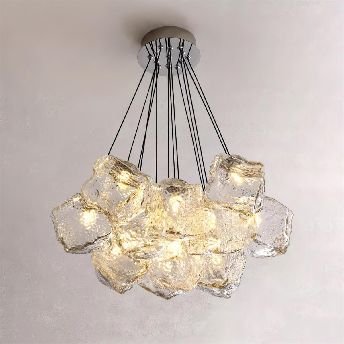 Pebine Clustered candelabru din sticlă