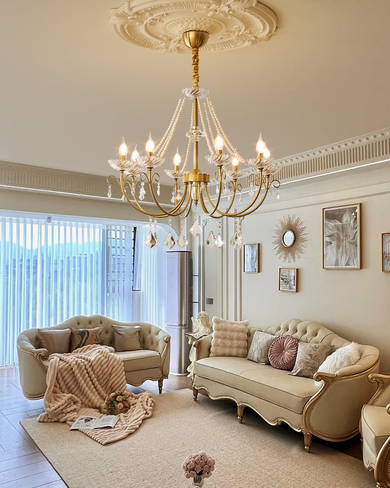 Elyisian candelabru din cristal, elegant, clasic, cu aspect perlat