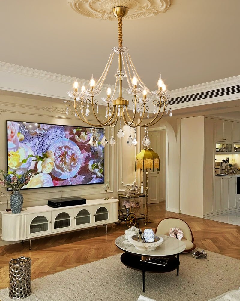 Elyisian candelabru din cristal, elegant, clasic, cu aspect perlat