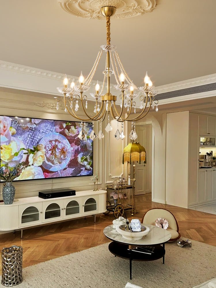 Elyisian candelabru din cristal, elegant, clasic, cu aspect perlat