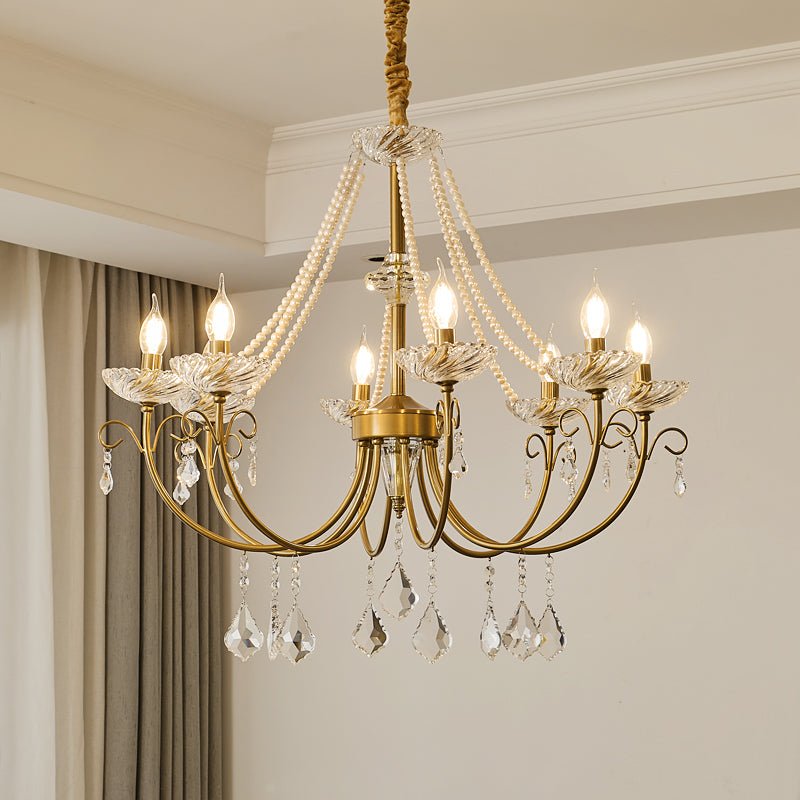 Elyisian candelabru din cristal, elegant, clasic, cu aspect perlat