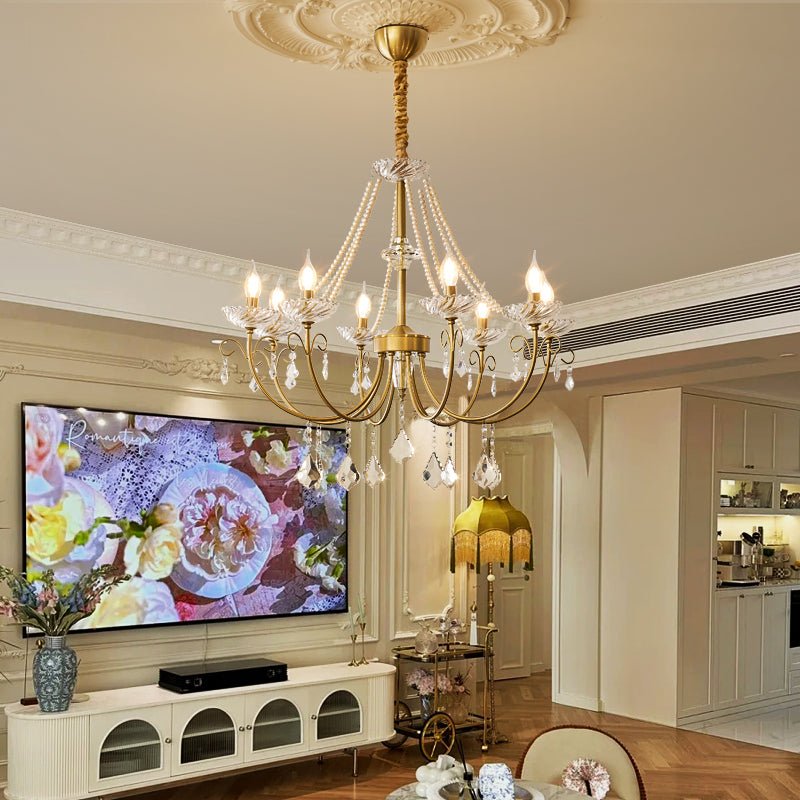 Elyisian candelabru din cristal, elegant, clasic, cu aspect perlat