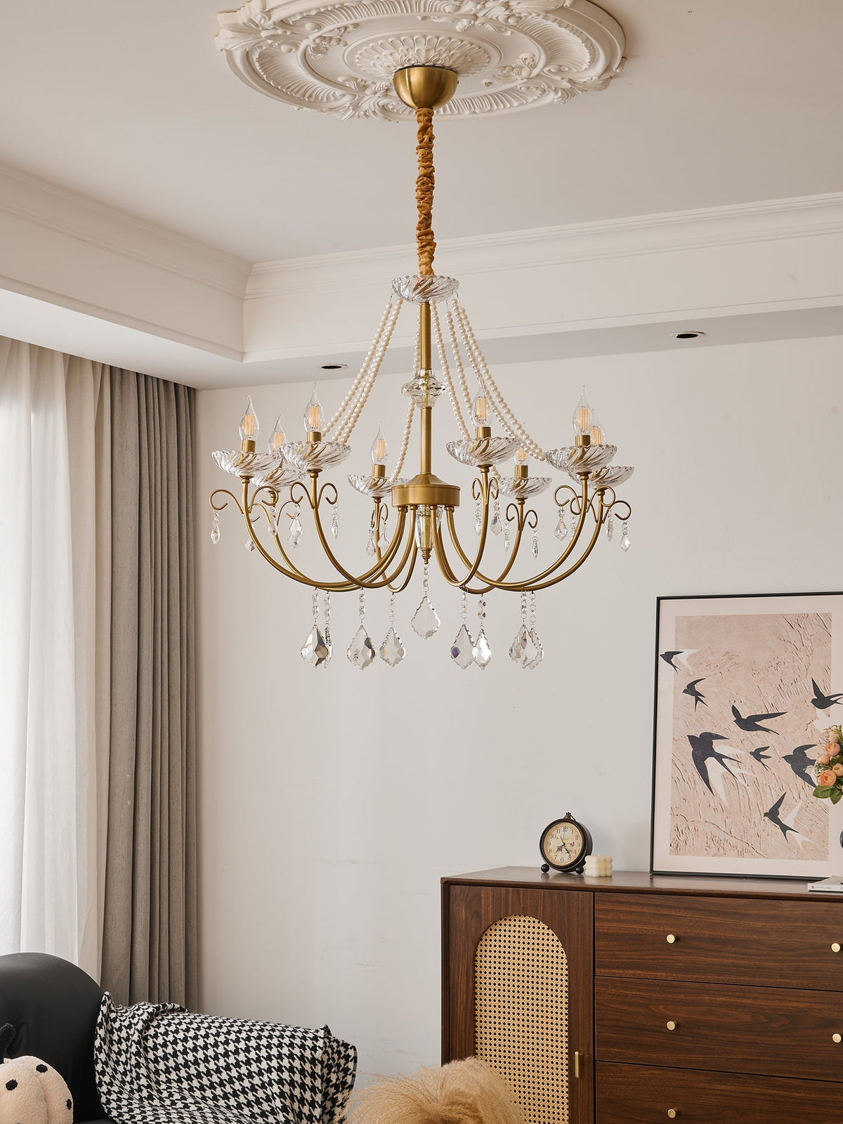 Elyisian candelabru din cristal, elegant, clasic, cu aspect perlat